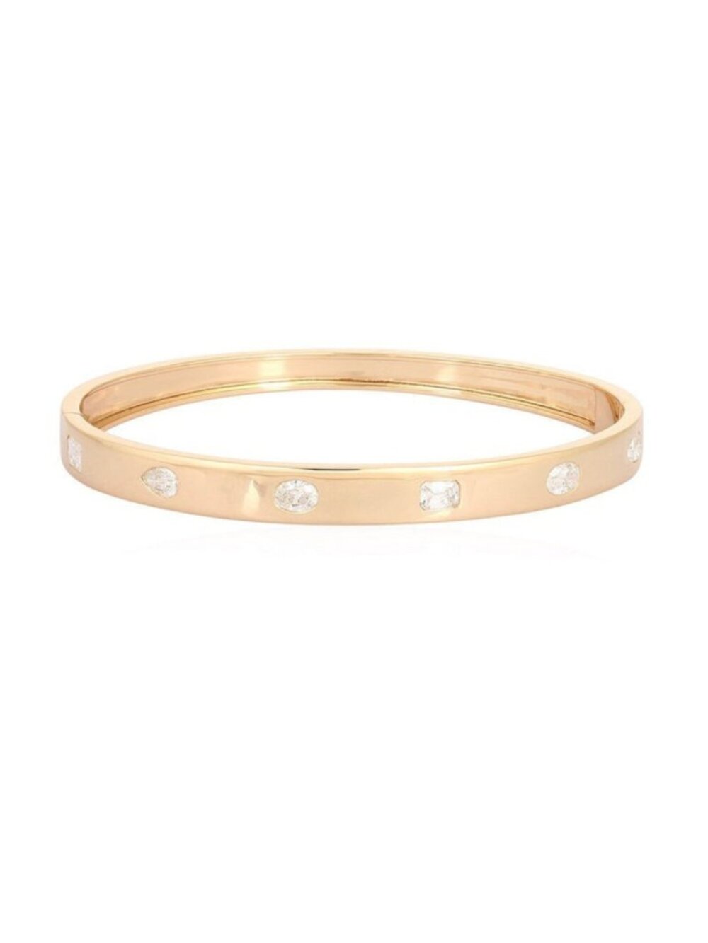 60 Diamond 14K ( 18K Custom) Bangle Shape Shiny Bracelet